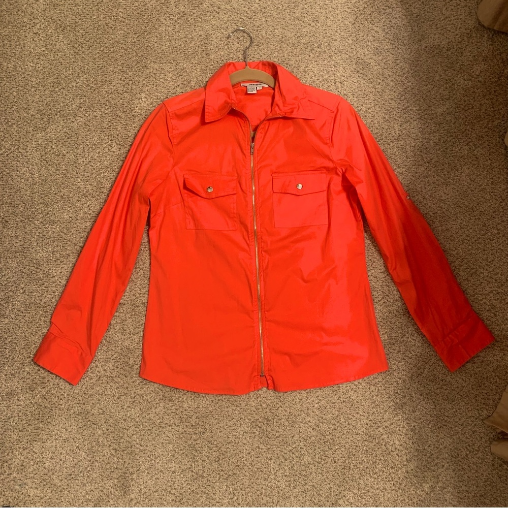 Women’s Zip-up Long Sleeve Colored Shirt/Jacket